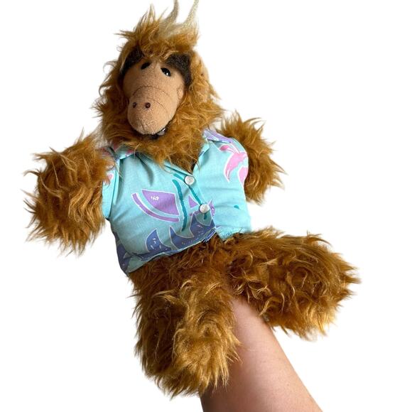Vintage 1988 ALF Hawaiian Surf Shirt Hand Puppet Plush Burger King - Picture 1 of 7